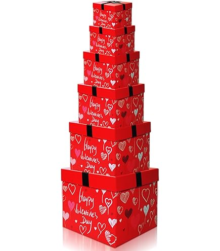 Amazon.com: Epakh 4 Pcs Valentines Nesting Gift Boxes with Lids